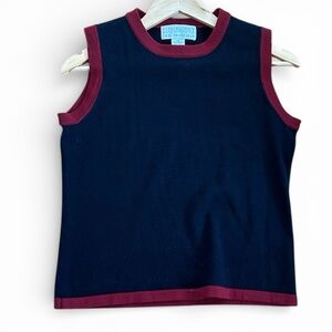 Navy with Red Trim Women's Sweater Vest